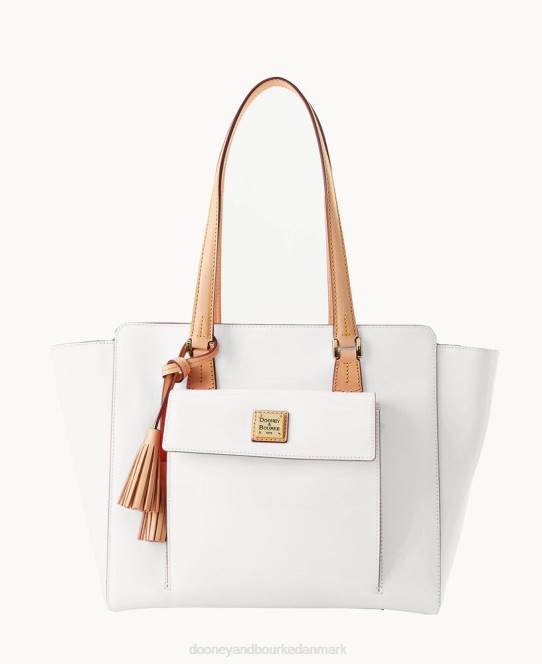 Dooney & Bourke patent øst vest shopper JV0J1329 poser hvid