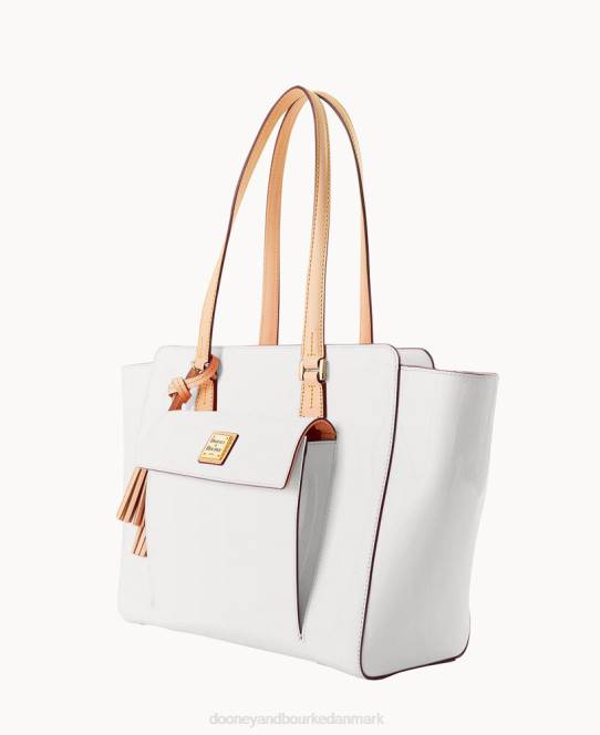 Dooney & Bourke patent øst vest shopper JV0J1329 poser hvid