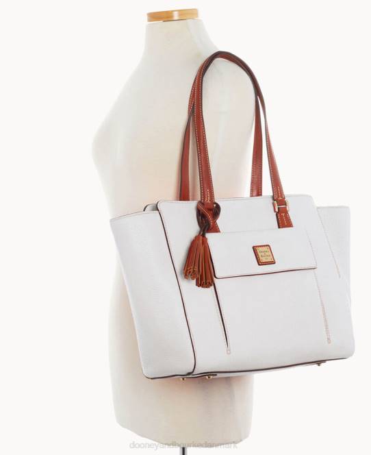 Dooney & Bourke småsten korn øst vest shopper JV0J1341 poser hvid