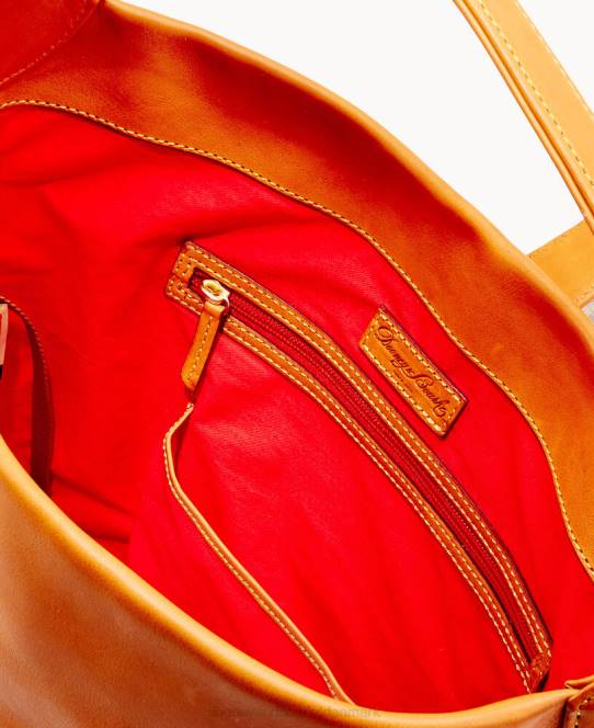 Dooney & Bourke florentinsk skuldertaske med logolås JV0J2977 poser naturlig