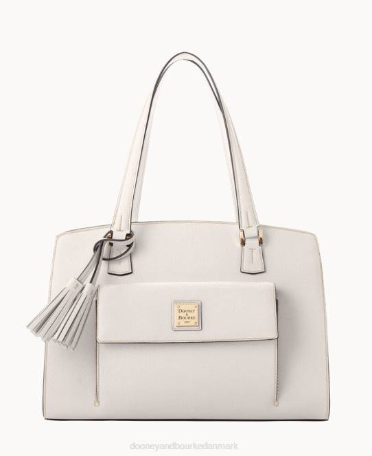 Dooney & Bourke saffiano skuldertaske JV0J3539 poser ecru