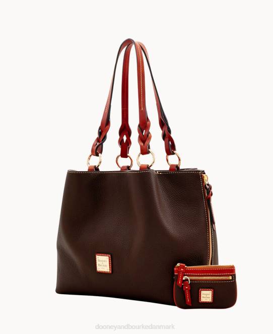 Dooney & Bourke småsten korn stor lynlås barlow lille møntkasse JV0J1366 poser brun tmoro