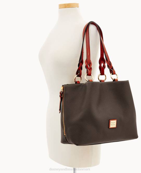 Dooney & Bourke småsten korn stor lynlås barlow lille møntkasse JV0J1366 poser brun tmoro