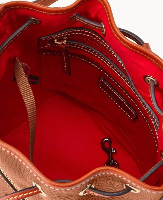 Dooney & Bourke småsten korn lille snor crossbody JV0J2457 poser karamel