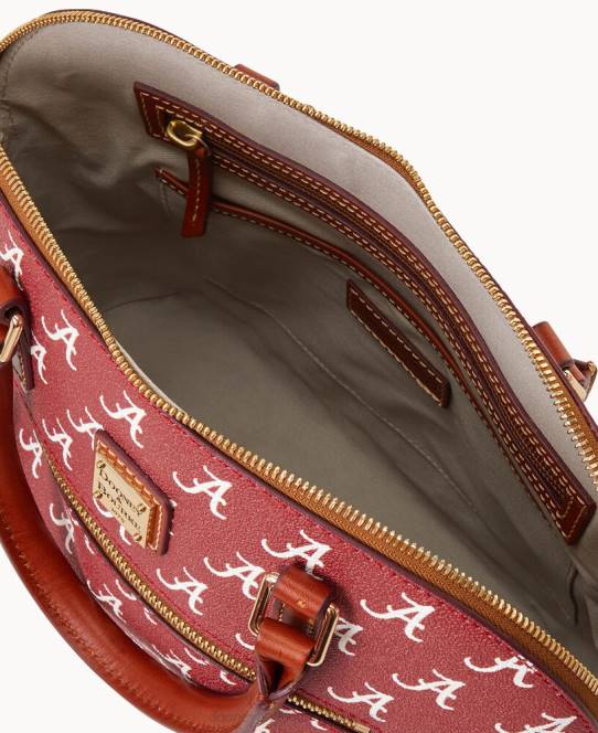 Dooney & Bourke Collegiate alabama kuppeltaske med lynlås JV0J363 poser u af alabama