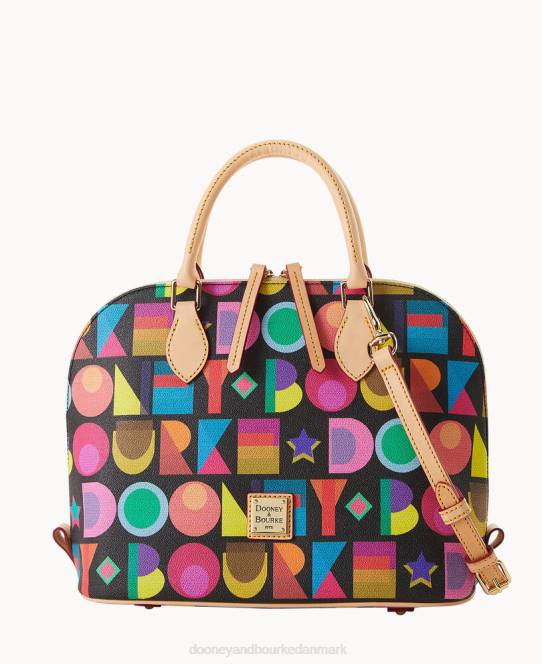 Dooney & Bourke art deco lynlåstaske med lynlås JV0J658 poser sort
