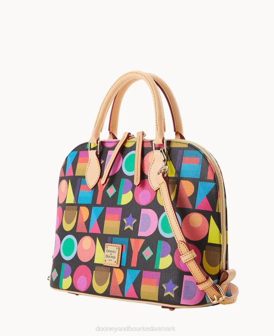 Dooney & Bourke art deco lynlåstaske med lynlås JV0J658 poser sort