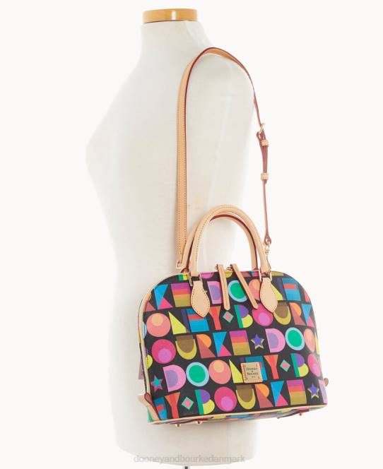 Dooney & Bourke art deco lynlåstaske med lynlås JV0J658 poser sort