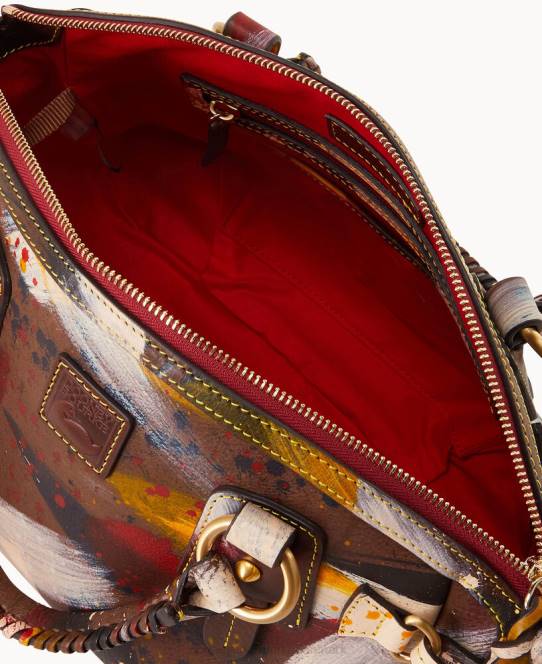Dooney & Bourke florentinsk dipinta medium posttaske JV0J734 poser brun tmoro