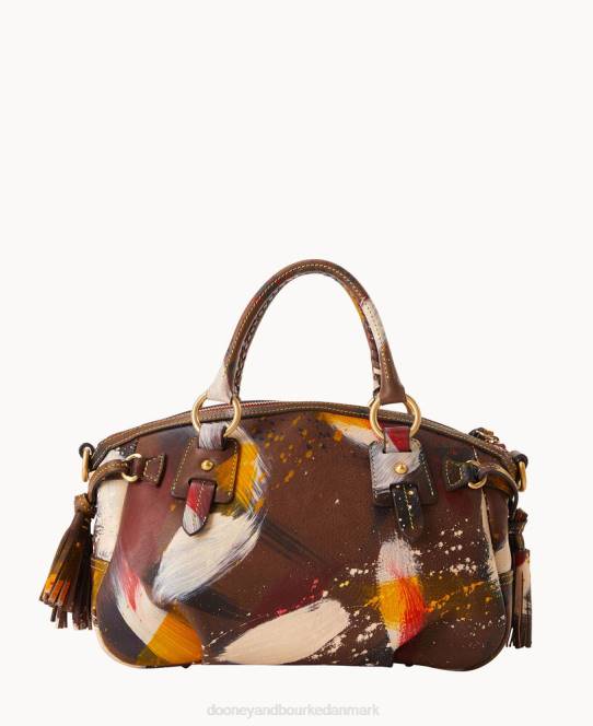 Dooney & Bourke florentinsk dipinta medium posttaske JV0J734 poser brun tmoro