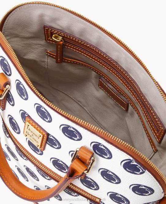 Dooney & Bourke kollegial kuppeltaske med lynlås JV0J342 poser penn stat
