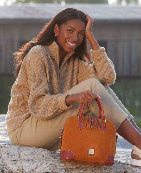 Dooney & Bourke kuppeltaske i ruskind JV0J647 poser sort