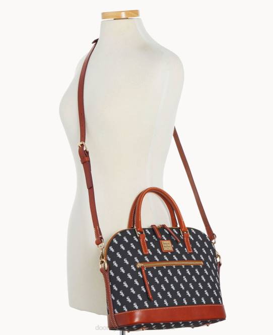 Dooney & Bourke mlb kuppeltaske med lynlås JV0J308 poser hvid sox