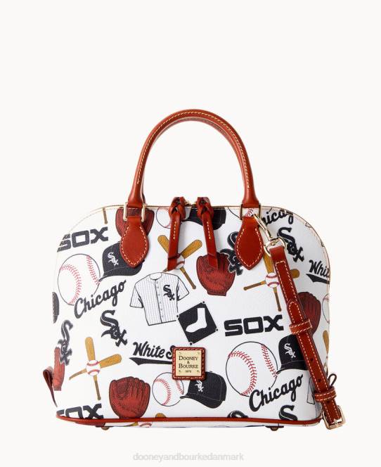 Dooney & Bourke mlb lynlåstaske med lynlås JV0J288 poser hvid sox