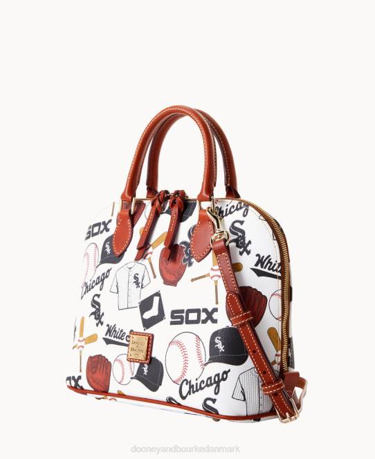 Dooney & Bourke mlb lynlåstaske med lynlås JV0J288 poser hvid sox