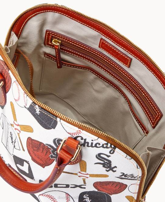 Dooney & Bourke mlb lynlåstaske med lynlås JV0J288 poser hvid sox