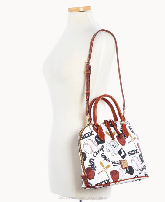 Dooney & Bourke mlb lynlåstaske med lynlås JV0J288 poser hvid sox