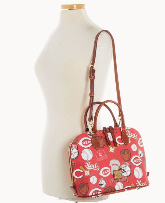 Dooney & Bourke mlb lynlåstaske med lynlås JV0J340 poser røde