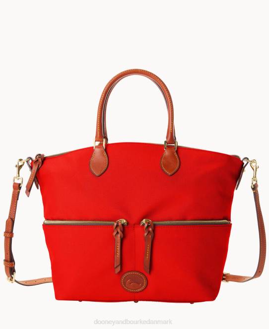 Dooney & Bourke nylon taske med stor lomme JV0J375 poser rød
