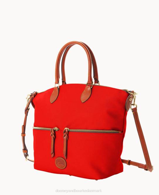 Dooney & Bourke nylon taske med stor lomme JV0J375 poser rød