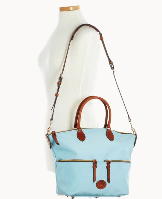 Dooney & Bourke nylon taske med stor lomme JV0J376 poser lyseblå