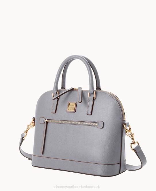 Dooney & Bourke saffiano kuppel lynlåstaske JV0J1545 poser røg grå