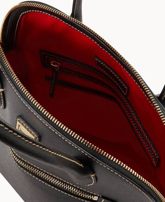 Dooney & Bourke saffiano stor kuppeltaske JV0J746 poser sort