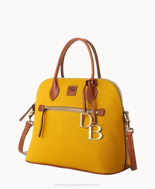 Dooney & Bourke småstenskorn stor kuppeltaske JV0J85 poser sennep
