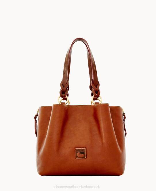 Dooney & Bourke florentinsk stor lynlåsbarlow JV0J959 poser kastanje