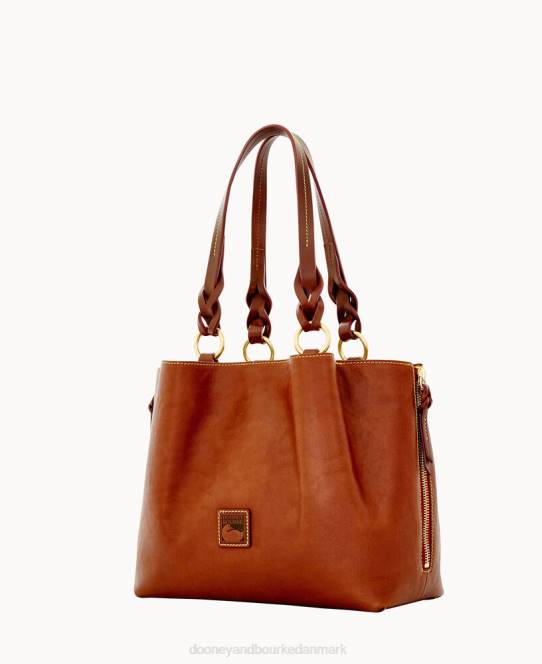 Dooney & Bourke florentinsk stor lynlåsbarlow JV0J959 poser kastanje