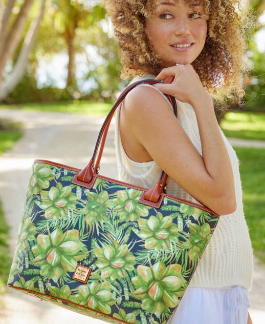Dooney & Bourke håndflade stor lynlås-tote JV0J1495 poser trækul