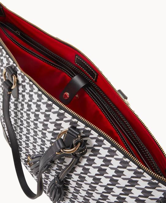 Dooney & Bourke houndstooth karriere-tote JV0J1406 poser sort