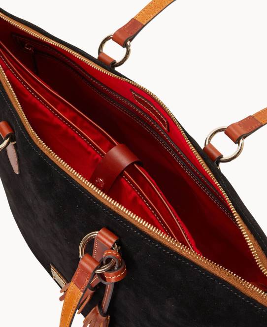Dooney & Bourke karriere-tote i ruskind JV0J1486 poser sort