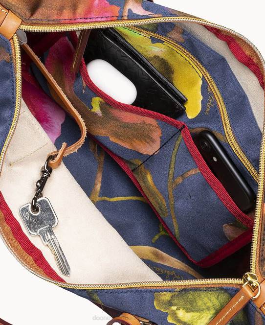 Dooney & Bourke roberta pieri blomst klassisk lille robertina-tote JV0J1134 poser flåde