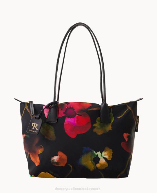 Dooney & Bourke roberta pieri blomst klassisk sm robertina tote med langt hank JV0J1435 poser sort