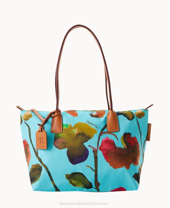 Dooney & Bourke roberta pieri blomst klassisk sm robertina tote med langt hank JV0J1436 poser lyseblå