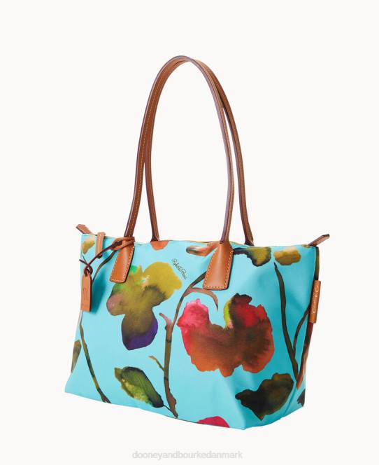 Dooney & Bourke roberta pieri blomst klassisk sm robertina tote med langt hank JV0J1436 poser lyseblå