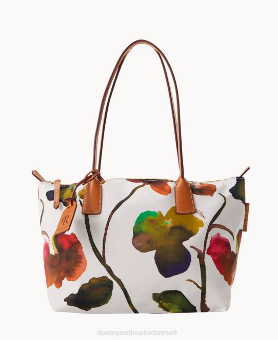 Dooney & Bourke roberta pieri blomst klassisk sm robertina tote med langt hank JV0J1438 poser hvid
