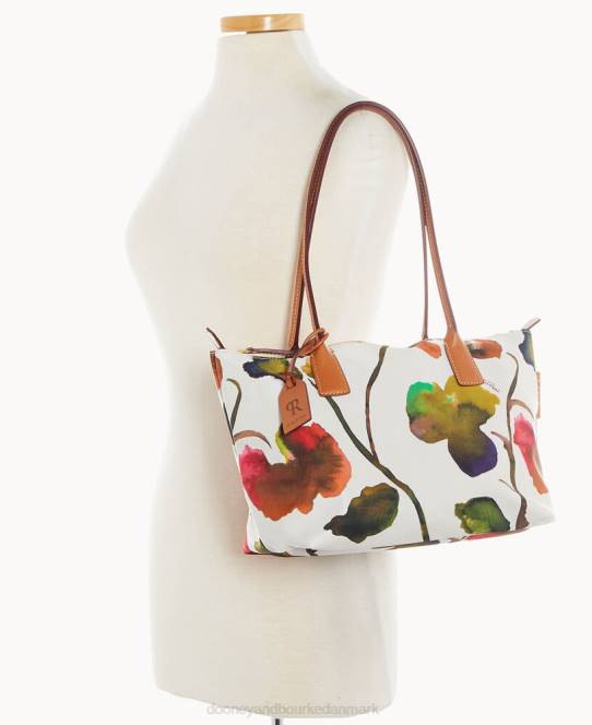 Dooney & Bourke roberta pieri blomst klassisk sm robertina tote med langt hank JV0J1438 poser hvid