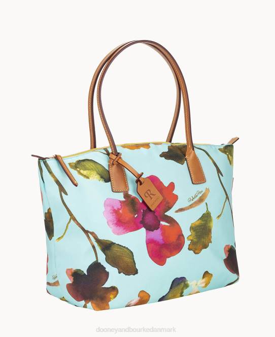Dooney & Bourke roberta pieri blomst klassisk stor robertina-tote JV0J1138 poser lyseblå
