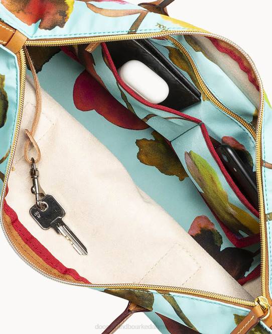 Dooney & Bourke roberta pieri blomst klassisk stor robertina-tote JV0J1138 poser lyseblå