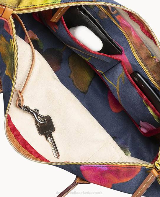 Dooney & Bourke roberta pieri blomst klassisk stor robertina-tote JV0J1140 poser flåde