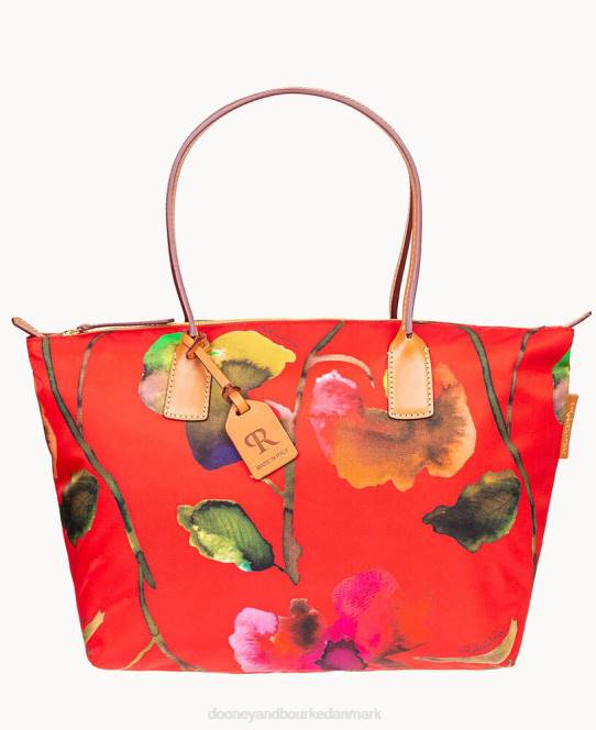 Dooney & Bourke roberta pieri blomst klassisk stor robertina-tote JV0J1141 poser rød