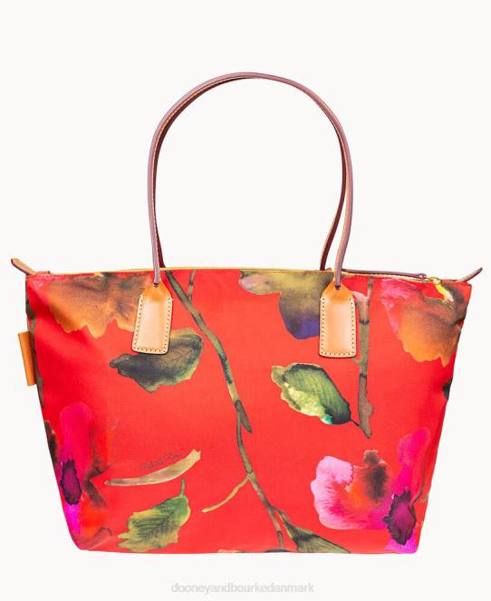 Dooney & Bourke roberta pieri blomst klassisk stor robertina-tote JV0J1141 poser rød