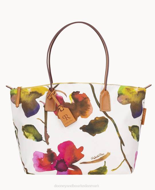 Dooney & Bourke roberta pieri blomst klassisk stor robertina-tote JV0J1143 poser hvid