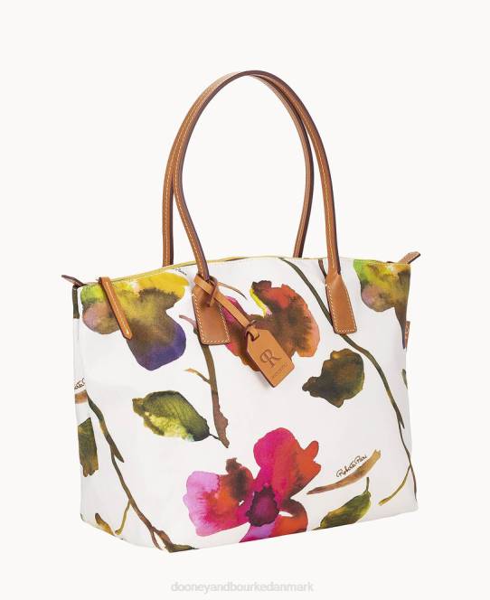 Dooney & Bourke roberta pieri blomst klassisk stor robertina-tote JV0J1143 poser hvid