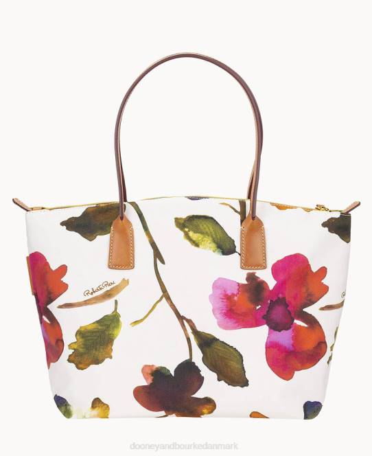 Dooney & Bourke roberta pieri blomst klassisk stor robertina-tote JV0J1143 poser hvid