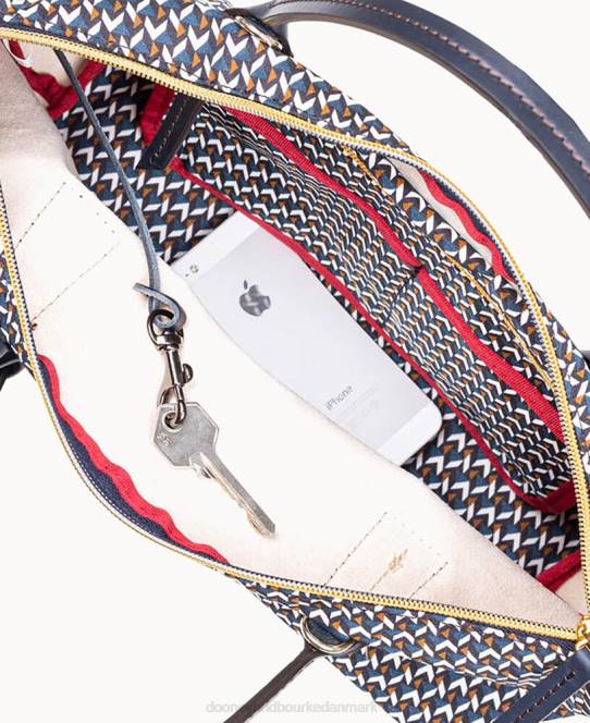 Dooney & Bourke roberta pieri tatami klassisk lille robertina-tote JV0J979 poser midnatsblå