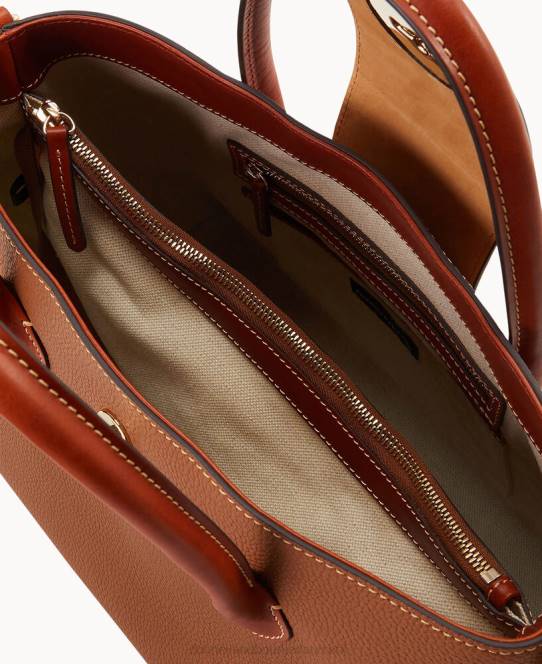 Dooney & Bourke småsten drejelås håndtag tote 30 JV0J1418 poser karamel