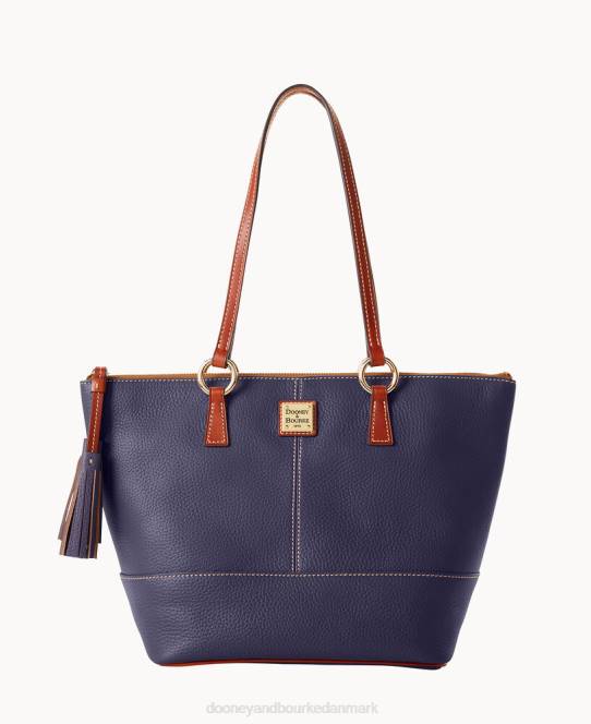 Dooney & Bourke småsten korn lille tobi tote JV0J990 poser midnatsblå